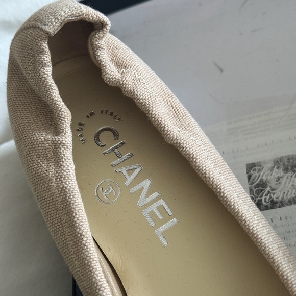 NWT CHANEL BALET FLATS CHANEL SLIPPER 37.5 - Picture 7 of 8
